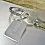 Engraved Sterling Silver Dog Tag Keyring, thumbnail 2 of 5