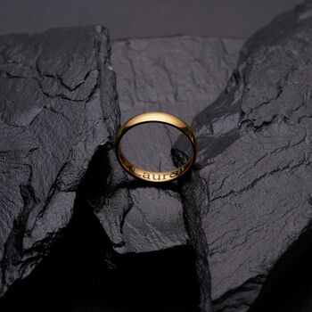 5mm Gold Engraved Band Ring, 3 of 9