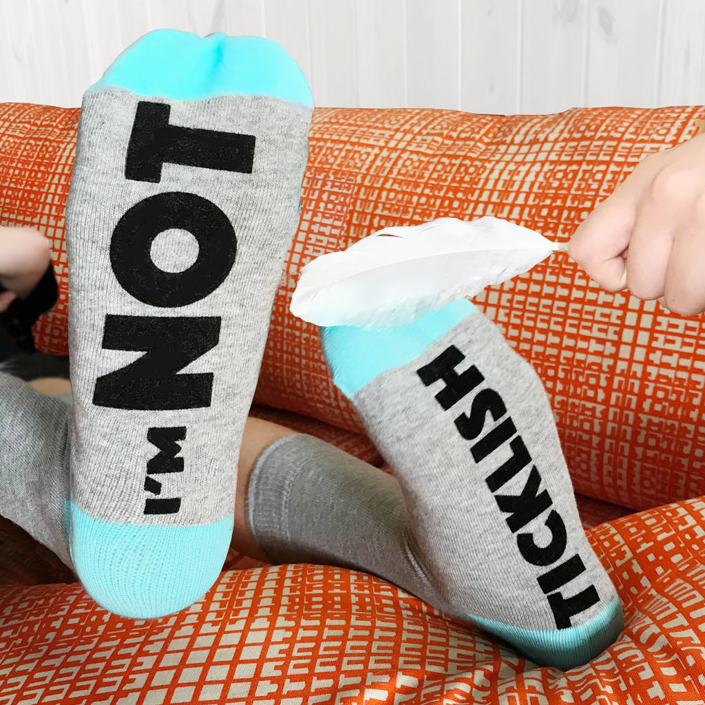 Funny Socks For Adults And Kids 'I'm Not Ticklish', 1 of 2