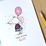 Personalised Mouse Balloon Age Birthday Card, thumbnail 3 of 6