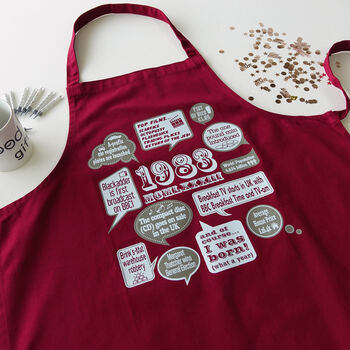 'Events Of 1983' 40th Birthday Gift Apron, 7 of 11