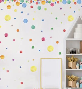 Multicoloured Polka Dot Wall Decal Stickers, Removable, 3 of 5