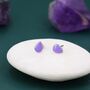 Sterling Silver Enamel Purple Droplet Dot Stud Earrings, thumbnail 5 of 12