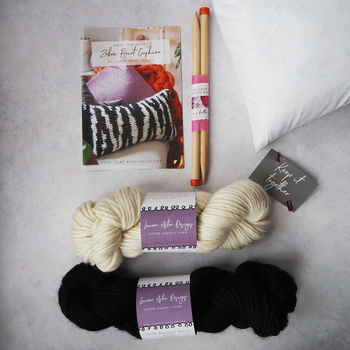 Zebra Print Cushion Cover Knitting Kit, 4 of 8