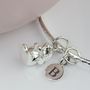Personalised Hammered Bangle With Silver Bunny Rabbit, thumbnail 2 of 3