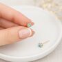 9ct Gold Aquamarine Stud Earrings: March Birthstone – 4mm, thumbnail 1 of 5