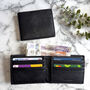 Slim Black Genuine Leather Wallet Rfid Blocking, thumbnail 1 of 3