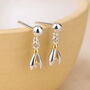 Sterling Silver Snowdrop Stud Earrings, thumbnail 1 of 5
