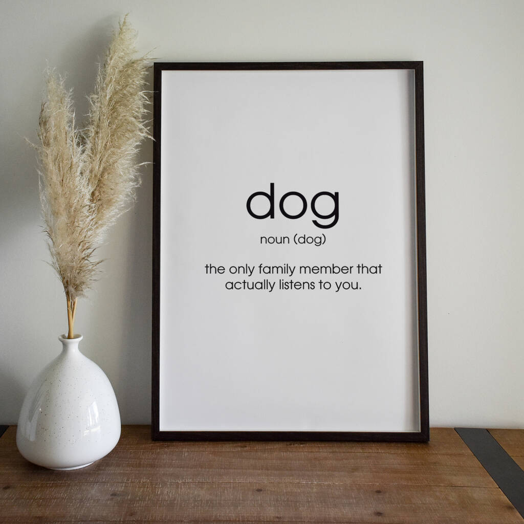 Personalised Dog Quote Noun Art Print, 1 of 7