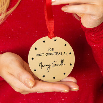 Personalised 'First Christmas As Grandma' Decoration, 2 of 6