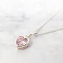 Mini Heart Rose Quartz October Birthstone Necklace, thumbnail 1 of 4