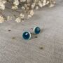 Handmade Turquoise Ceramic Dot Stud Earrings, thumbnail 6 of 8