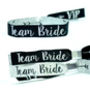 Team Bride Silver And Black Hen Party Wristbands, thumbnail 5 of 9