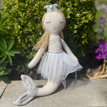 Linen Mermaid Princess Soft Toy, 4 of 4