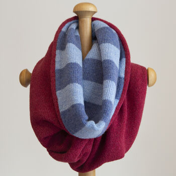 Reversible Pure Cashmere Snood Scarf, 12 of 12