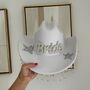 Bride To Be Pearl And Diamante Embellished Cowboy Hat With Fringe, thumbnail 1 of 3