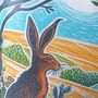 Hare Print Countryside Decorative Cushion For Nature Lovers, thumbnail 2 of 8