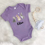 Personalised Watercolour Bunnies Babygrow, thumbnail 3 of 10