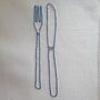 Embroidered Knife And Fork Motif Cotton Napkin, thumbnail 2 of 4