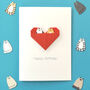 Personalised Cat Birthday Origami Heart Card, thumbnail 3 of 10