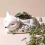 Small Ceramic Sleeping Fox Planter, H6cm, thumbnail 4 of 8