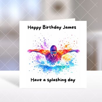 Swimmer Birthday Card, 5 of 6