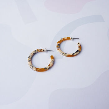 Saffron Slim Midi Hoop Earrings, 4 of 6