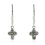 Wdts Tiny Cross And Pearl Drop Earrings, thumbnail 3 of 4