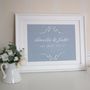 Personalised Fourth Wedding Anniversary Linen Picture, thumbnail 1 of 3