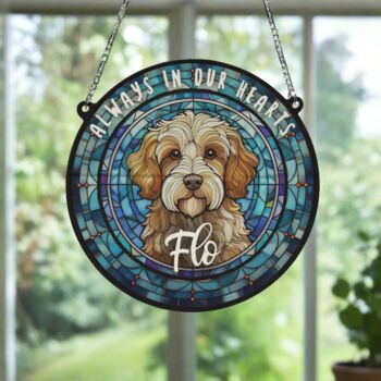 Cavapoo Brown And White Memorial Suncatcher, 5 of 6