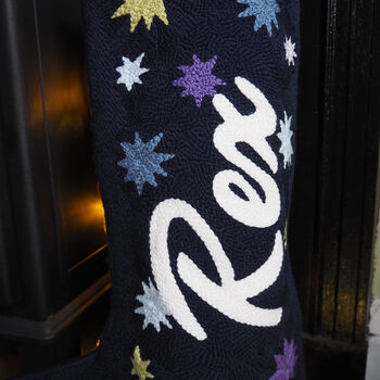 Personalised Christmas Stocking With Festive Stars, 2 of 3