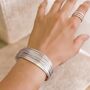 Chunky Sterling Silver Multi Strand Adjustable Wire Bangle, thumbnail 3 of 5