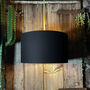 Jet Black Cotton Lampshade With Copper Foil Lining, thumbnail 4 of 6