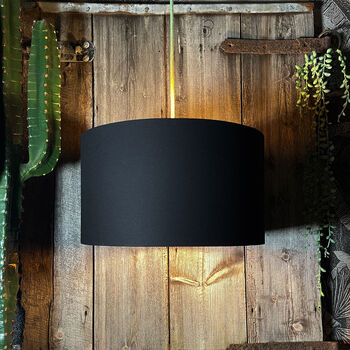 Jet Black Cotton Lampshade With Copper Foil Lining, 4 of 6