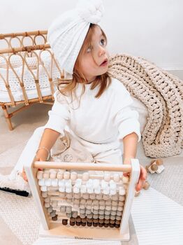 Personalised Wooden Cream Abacus Toy, 5 of 6