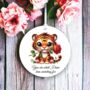 Personalised Cute Rose Animal Tiger Decoration, thumbnail 1 of 2