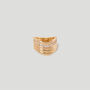 18k Gold Plated Vermeil Pave Row Wave Ring, thumbnail 1 of 5