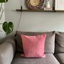 Can Pink Velvet Cushion, thumbnail 1 of 3