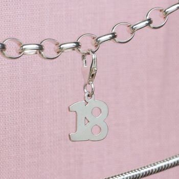 Sterling Silver 18 Charm, 3 of 7