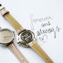 Handwriting Engraved Anaii Watch In Sandstone, thumbnail 3 of 8