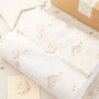 Personalised Grey Baby Blanket – Moon And Stars Name Embroidery, thumbnail 8 of 12