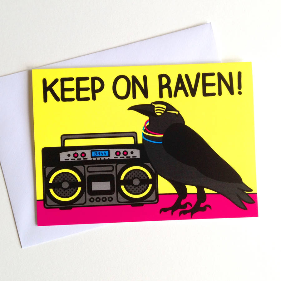 Funny Raving Raven Birthday Card By Hello Dodo