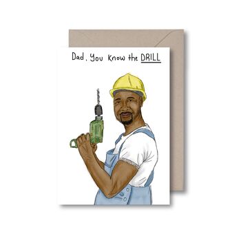 You Know The Drill Black Fathers Day Card, 2 of 2