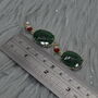 Green Aventurine Red Coral Earrings: Sterling Silver, thumbnail 3 of 5