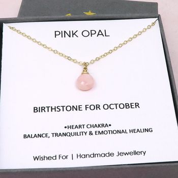 Pink Opal Gemstone Necklace, 2 of 4