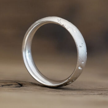 Sandcast Court Recycled Silver Ring, 2 of 7