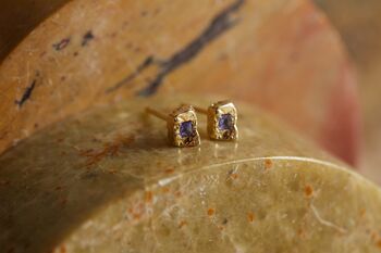 Tanzanite Rock Earrings, 4 of 5