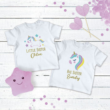 Personalised Sisters Unicorn T Shirts, 9 of 11