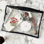 Personalised Birth Flower Clear Makeup Bag, thumbnail 7 of 8