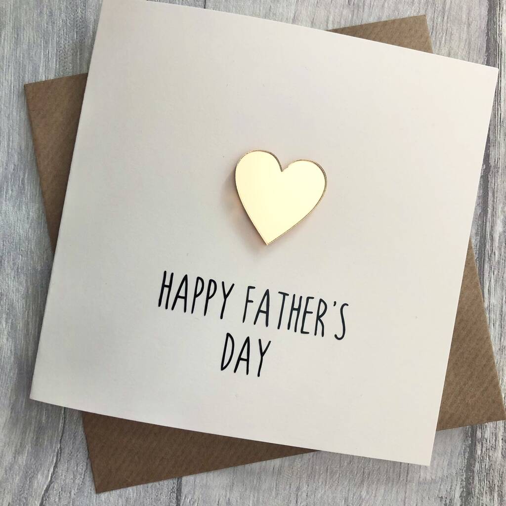 Happy Father's Day Acrylic Heart Card By Alphabet Bespoke Creations 